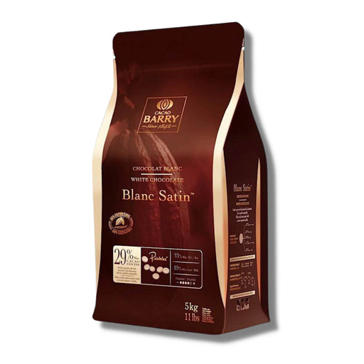 CACAO BARRY BLANC SATIN 29%CACAO BARRY BLANC SATIN 29%Specialty Food SourceThis deliciously creamy white chocolate offers a fabulous sweet intensity and delicious notes of caramel and vanilla.
29% Cacao (29% Cocoa Butter, 0% Fat free cocoa)