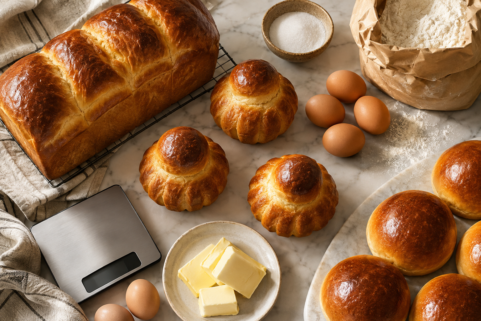 Brioche Formula on La Finoise T55: Baker's Percentages for Nanterre, à Tête and Buns