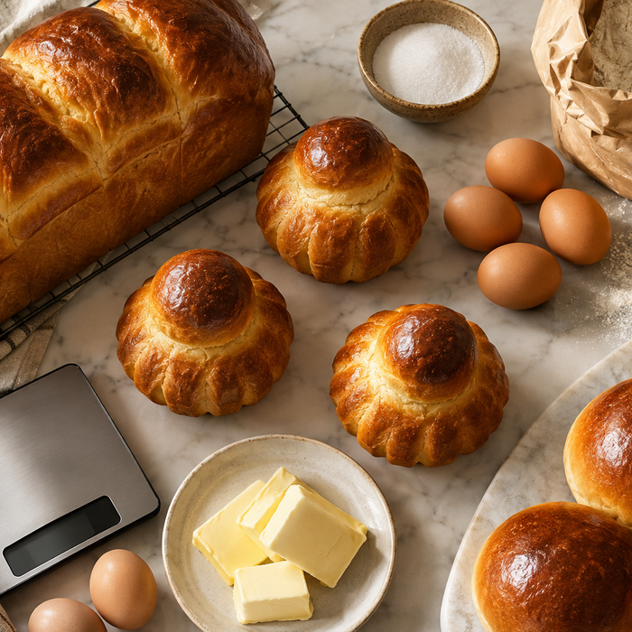 Brioche Formula on La Finoise T55: Baker's Percentages for Nanterre, à Tête and Buns