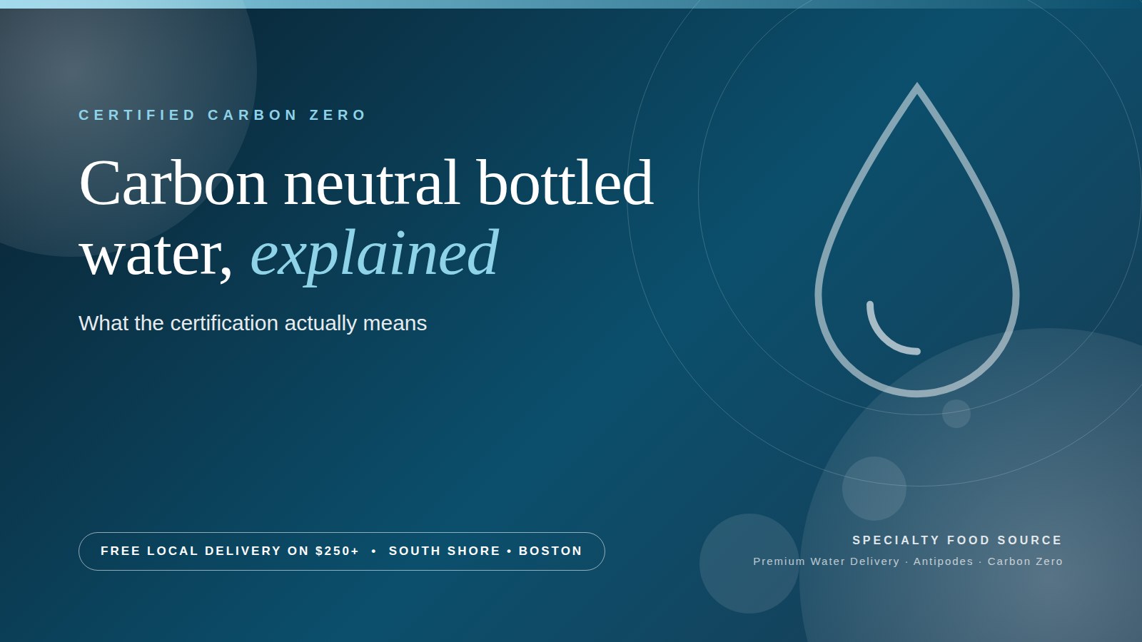 Carbon neutral bottled water explained: what Toitū carbonzero certification means, with local delivery in Massachusetts