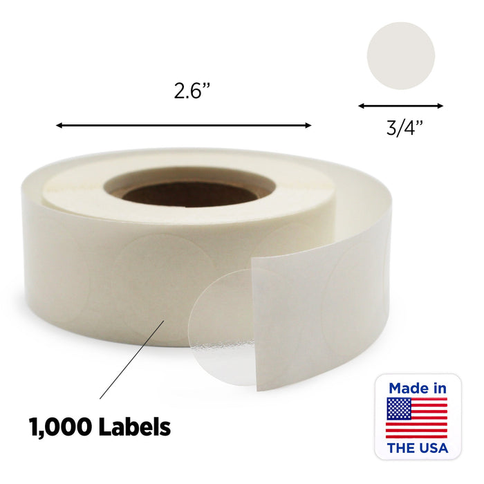3/4" Crystal Clear Wafer Seals: 1,000/Roll - Perf. & Non-Perf.