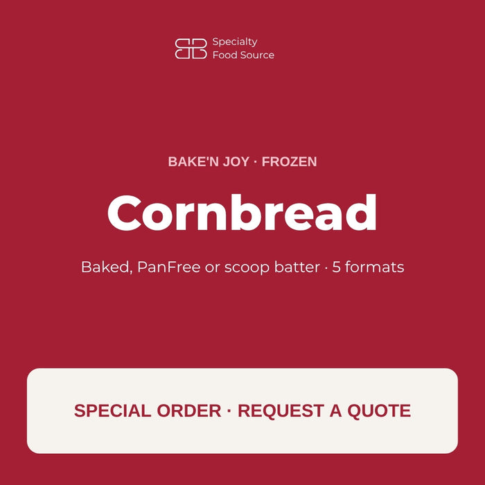 Bake'n Joy Cornbread, baked, PanFree or scoop batter, frozen, special order by quote