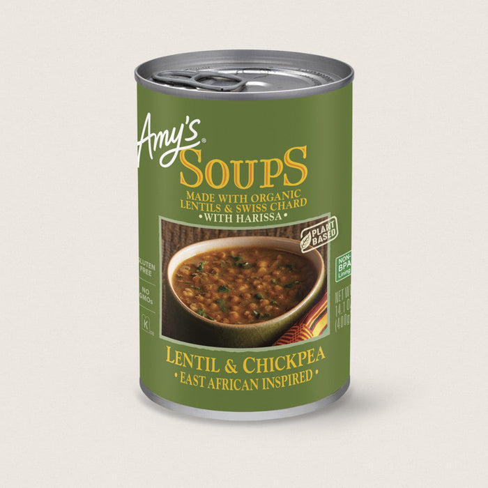 Amy's Kitchen USDA Organic Lentil & Chickpea Soup, 14.1 Oz (Pack of 12)