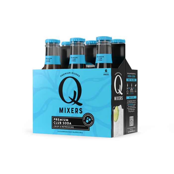 Q Drinks - Club Soda, 6/6.7 fl oz (Pack of 4) - Premium Mixer Water