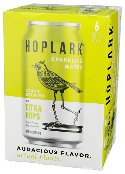 Hoplark Hoptea - Sparkling Water with Citra Hops, 6/12 fl oz (Pack of 4) - Gluten-Free Beverage