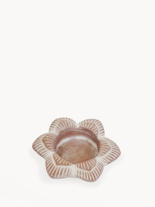 Terracotta Tea Light Candle Holder - Flower