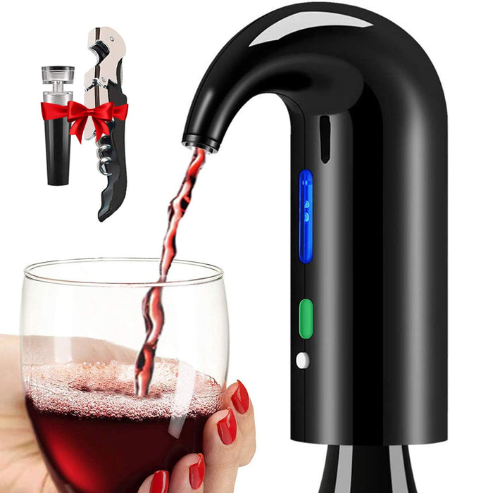 Electric Wine Aerator Dispenser - Portable Premium Wine Accessory for Red & White Wines, Touch Activated Aeration For Wine and Spirit - Beginner and Enthusiast - Spout Pourer - Wine Gifts