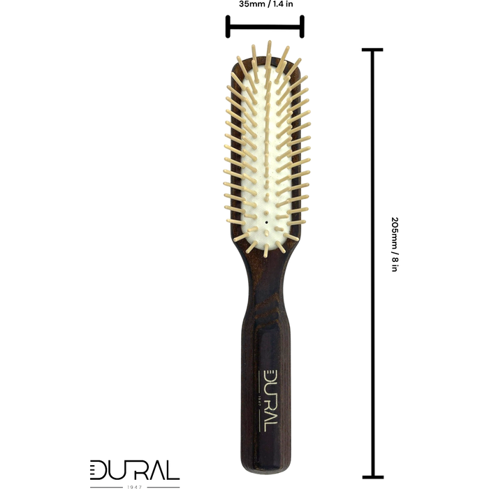 Dural Thermo-Wood rubber cushion hair brush with wooden pins - 5 rows