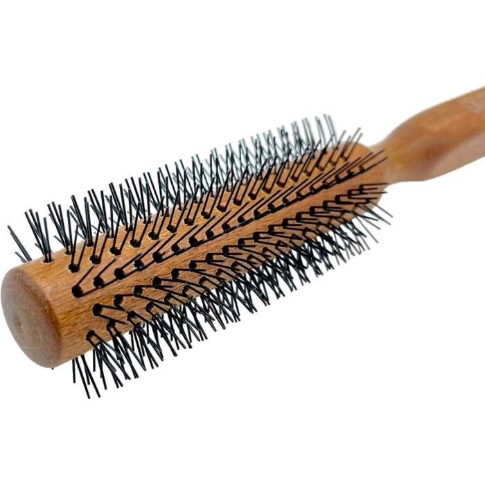 Dural Beech wood round-styler hair brush with nylon pins - 14 rows