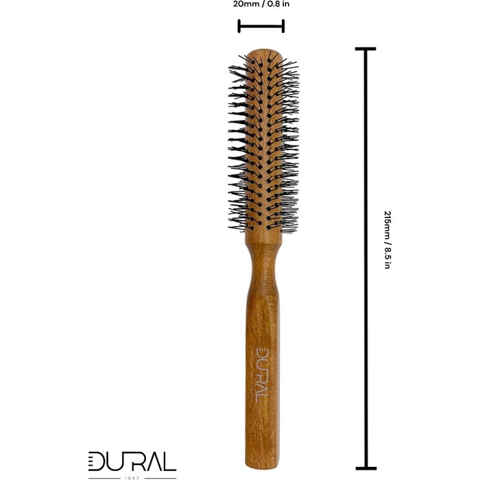 Dural Beech wood round-styler hair brush with nylon pins - 14 rows