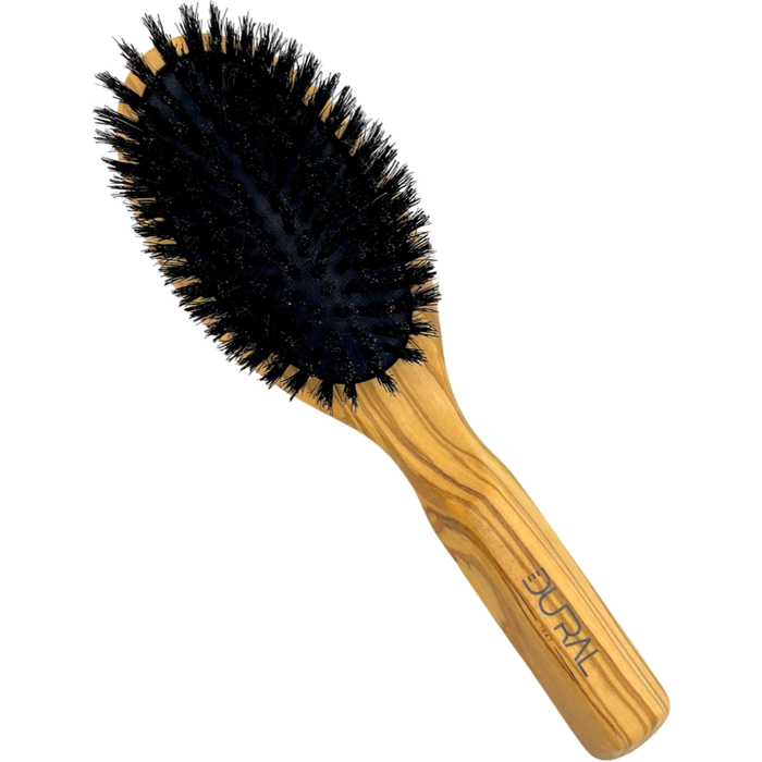 Dural Olive wood rubber cushion hair brush with boar bristles