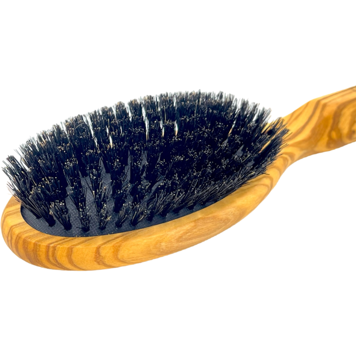 Dural Olive wood rubber cushion hair brush with boar bristles