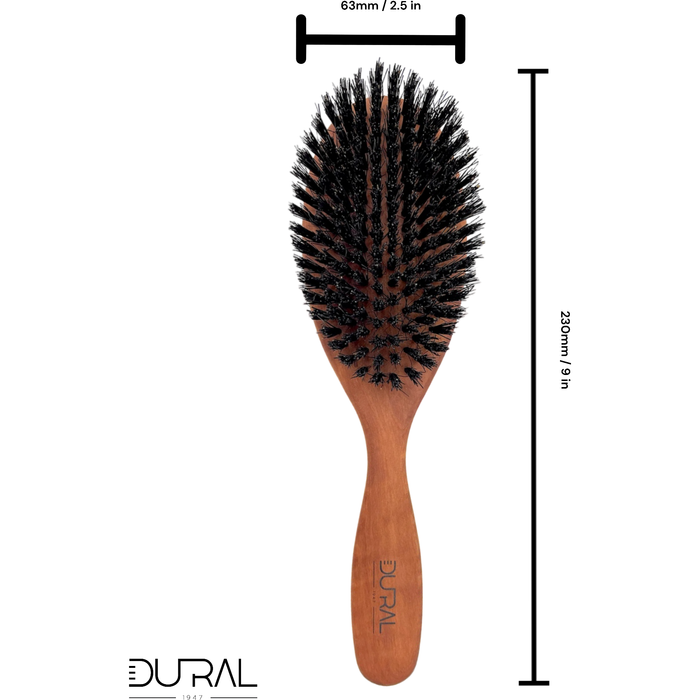 Dural Pear wood hair brush with boar bristles - 10 rows