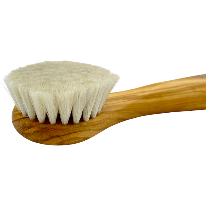 Dural Olive wood face & skin brush with natural goats hair