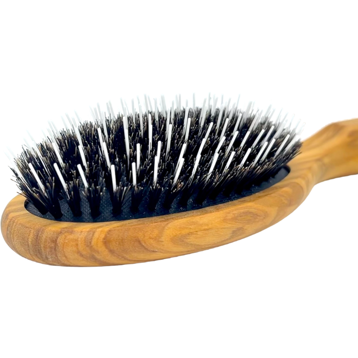 Dural Olive wood rubber cushion hair brush with boar bristles and nylon