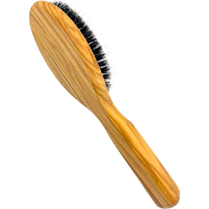 Dural Olive wood rubber cushion hair brush with boar bristles and nylon