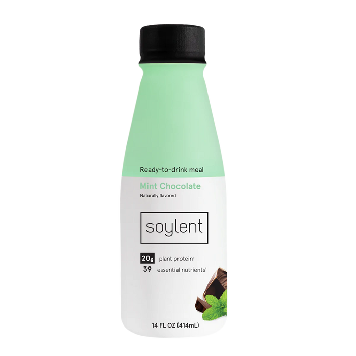 Soylent RTD Mint Chocolate Plant Based Drink (14oz Bottles, 12-Pack)