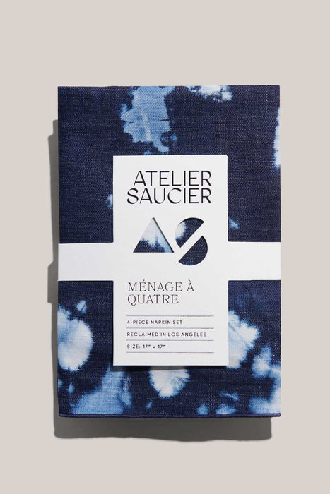 Tie-dye Denim Linen Napkins | Set of 4