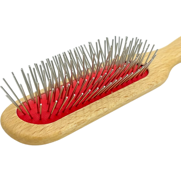 Dural Beech wood rubber cushion hair brush with steel pins without ball tips