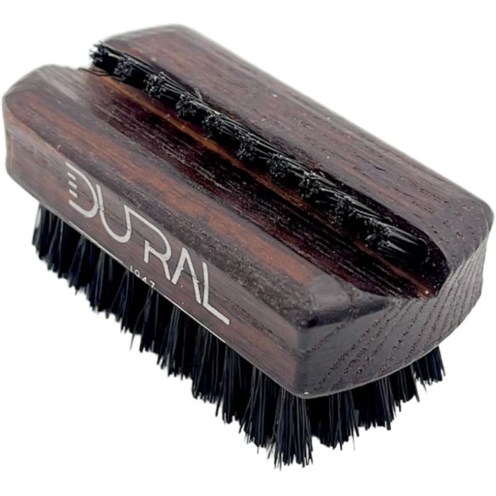 Dural Thermo ash wood travel size nail brush with black natural bristles