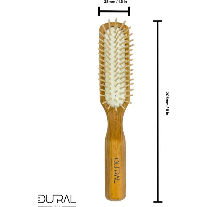 Dural Olive wood rubber cushion hair brush with wooden pins