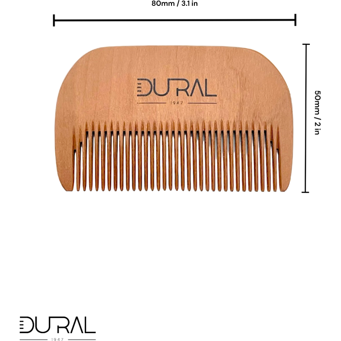 Dural Pear wood hand made beard comb