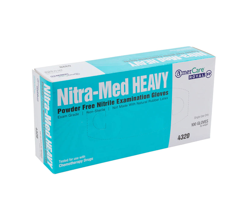 Glove, Nitra-Med, Heavy Exam Grade, Nitrile Powder-Free (Blue), 10/100, 1000 Pcs