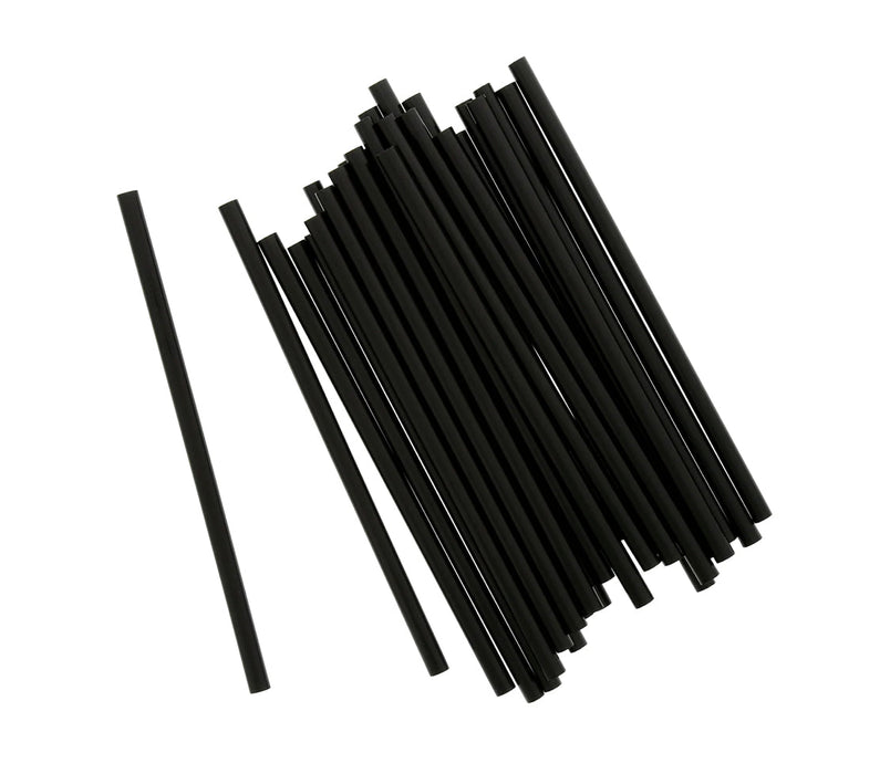 Straw, 5.75", Jumbo, Unwrapped, Black, 12,500 pcs