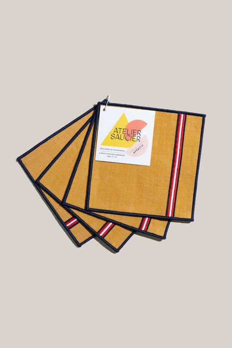 University Stripe Cocktail Napkins | Set of 4