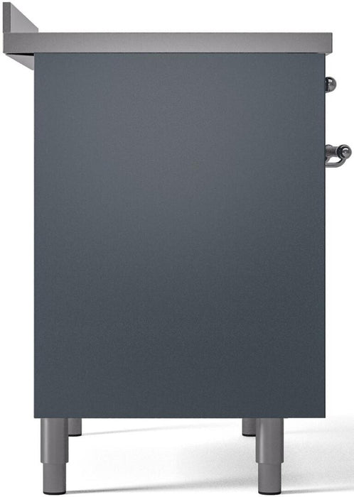 ILVE Nostalgie II 40" Electric Range ,Blue Grey, Chrome Trim UPDI406NMPBGC