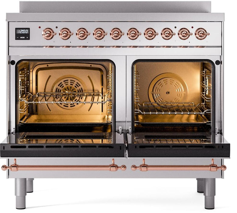 ILVE Nostalgie II 40" Electric Range, Stainless Steel, Copper Trim UPDI406NMPSSP
