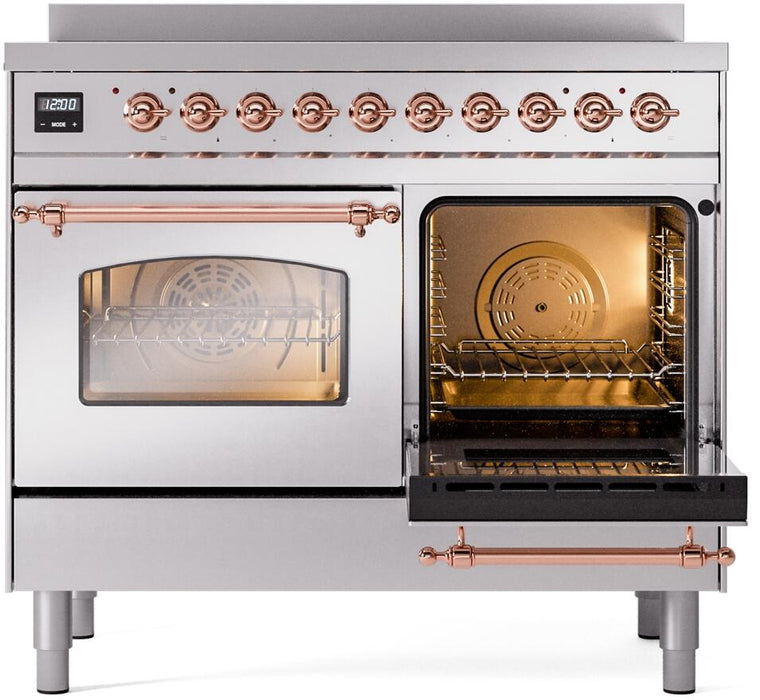 ILVE Nostalgie II 40" Electric Range, Stainless Steel, Copper Trim UPDI406NMPSSP