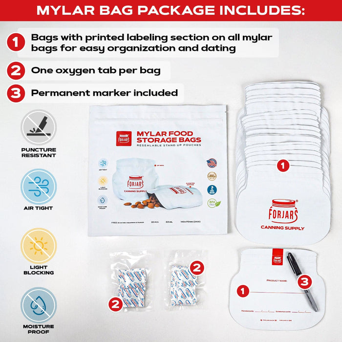 24oz Mylar Bags - 50 Count   7.5 mil per side (≈15 mil total)