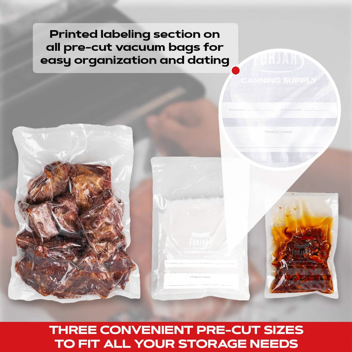 200 Count 11x16 Vacuum Sealer Bags - Textured on Both Sides, 7.5 Mil Thickness