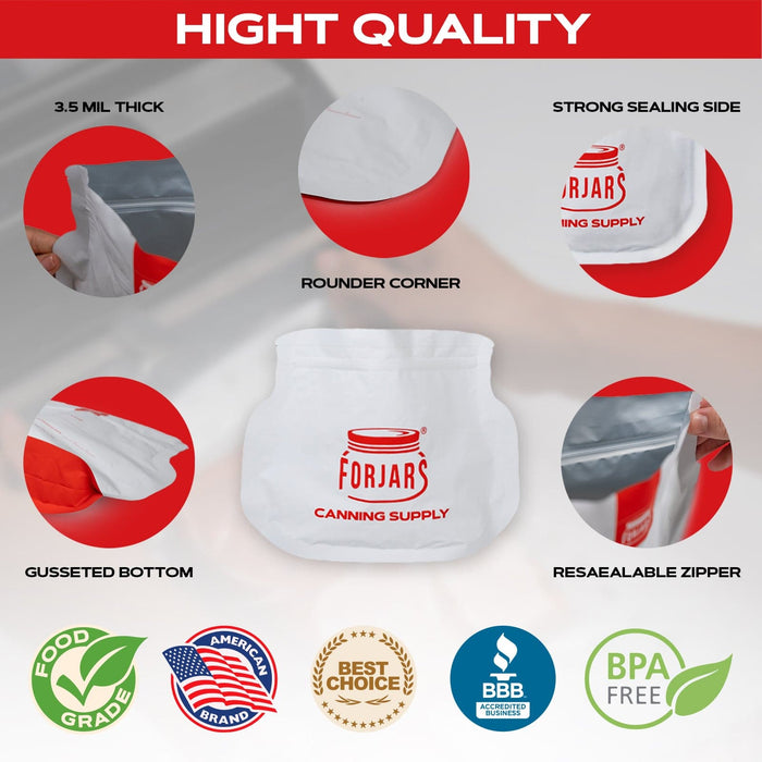 24oz Mylar Bags - 50 Count   7.5 mil per side (≈15 mil total)