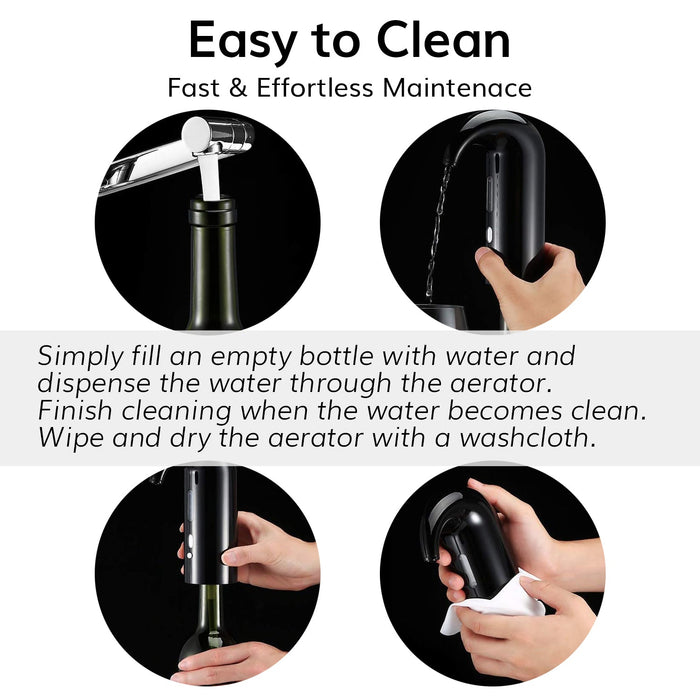 Electric Wine Aerator Dispenser - Portable Premium Wine Accessory for Red & White Wines, Touch Activated Aeration For Wine and Spirit - Beginner and Enthusiast - Spout Pourer - Wine Gifts