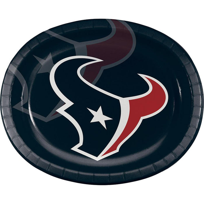 Bulk Houston Texans Paper Oval Platter 10" X 12" (96 per Case)