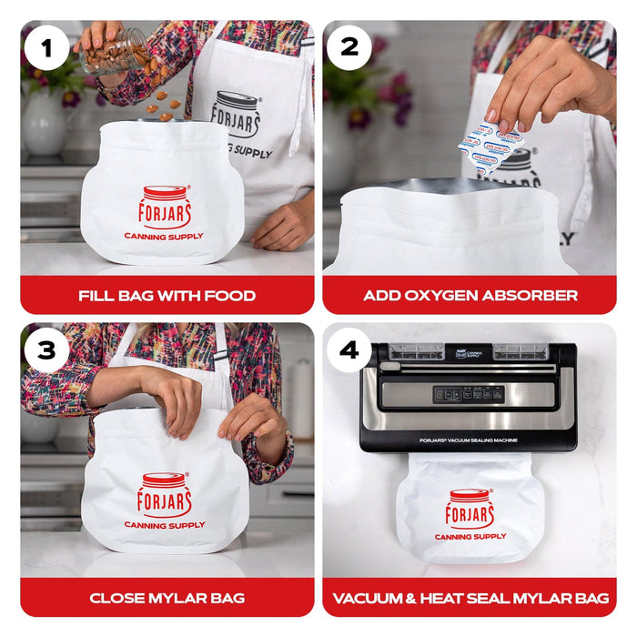 64oz Mylar Bags  — 50 Count   7.5 mil per side (≈15 mil total)