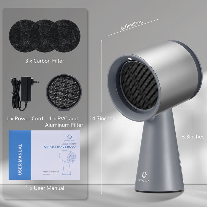 RH180 Portable Desktop Range Hood, Wired Powered Option