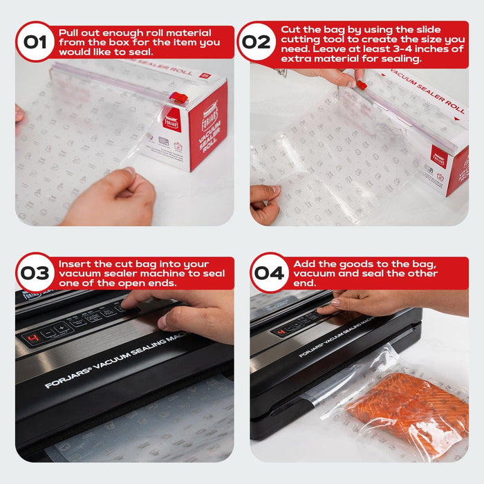 Vacuum Sealer Roll (8-inch) - Textured on Both Sides, 7.5 Mil Thickness