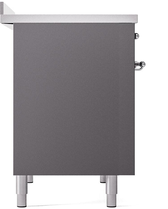 ILVE Nostalgie II 40" Electric Range, Matte Graphite, Chrome Trim UPDI406NMPMGC