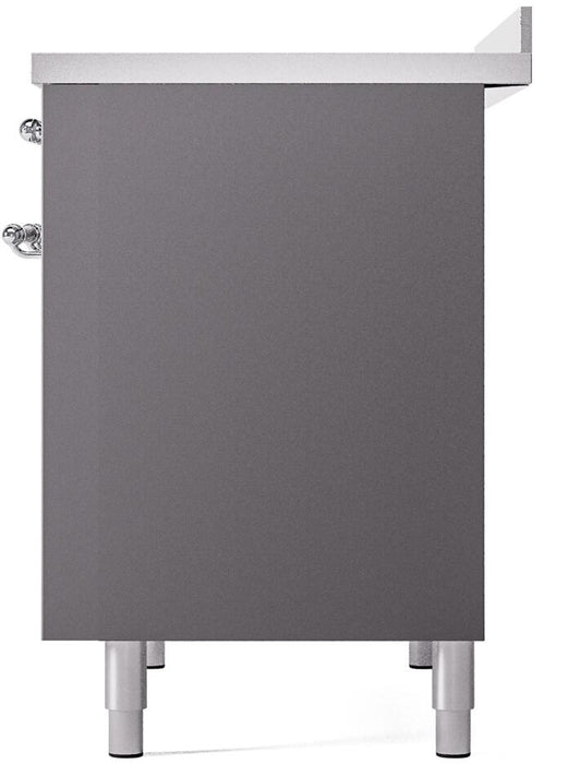 ILVE Nostalgie II 40" Electric Range, Matte Graphite, Chrome Trim UPDI406NMPMGC