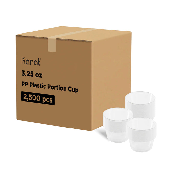 3.25 oz Portion Cups, PP Plastic,  Clear - 2,500 pcs