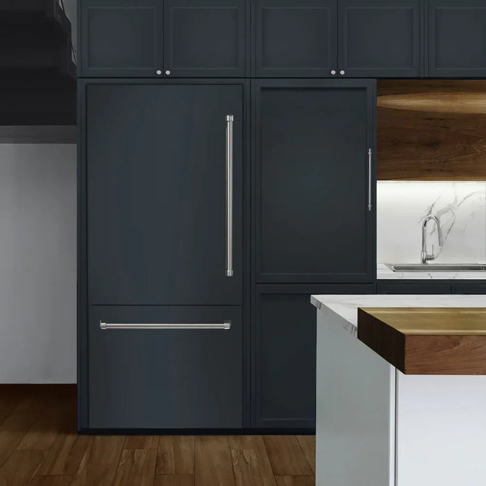 ZLINE 36" Panel Ready Built-In Bottom Freezer Refrigerator,Water Dispenser, Ice Maker, RBIT-36