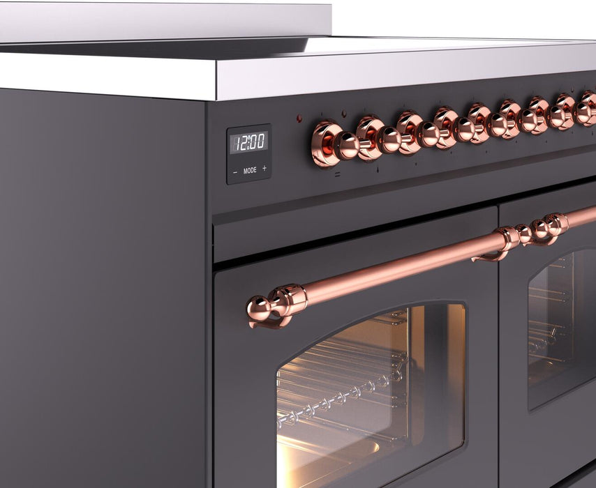 ILVE Nostalgie II 40" Electric Range, Matte Graphite, Copper Trim  UPDI406NMPMGP