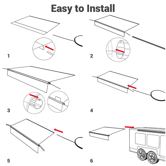 Yescom 14ft RV Awning Replacement Waterproof Fabric Tarp (13'x8')