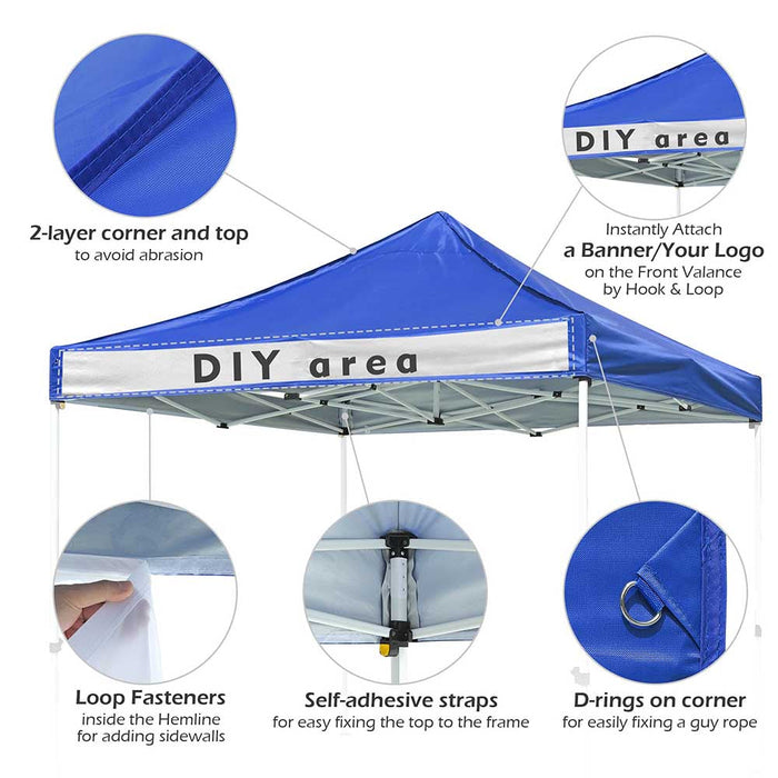 Yescom 10x10 Ez Pop Up Tent Canopy Top Replacement Cover (9.6'x9.6')