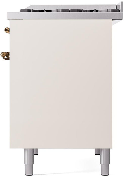 ILVE Nostalgie II 40" Dual Fuel Liquid Propane Range, Antique White, Bronze Trim UPD40FNMPAWBLP