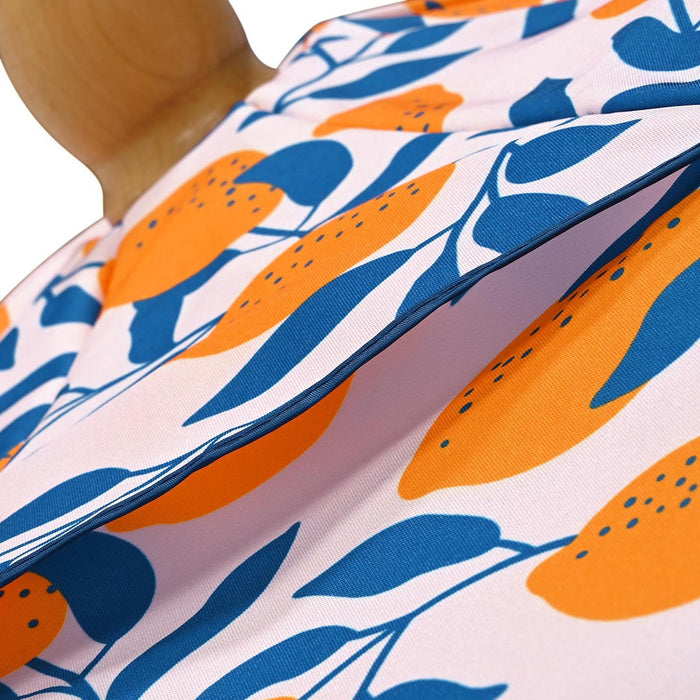 LAGarden 6ft Outdoor Patio Wood Market Umbrella Scalloped Edge 8-Rib