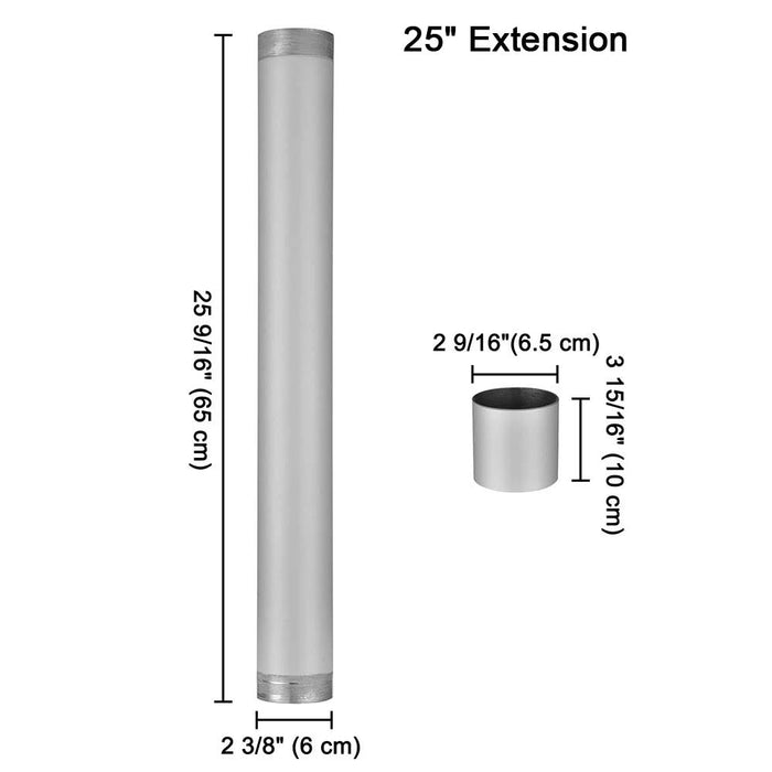 Yescom Shade Sail Posts (Pole, Base, Extension, D-Ring Clamp)